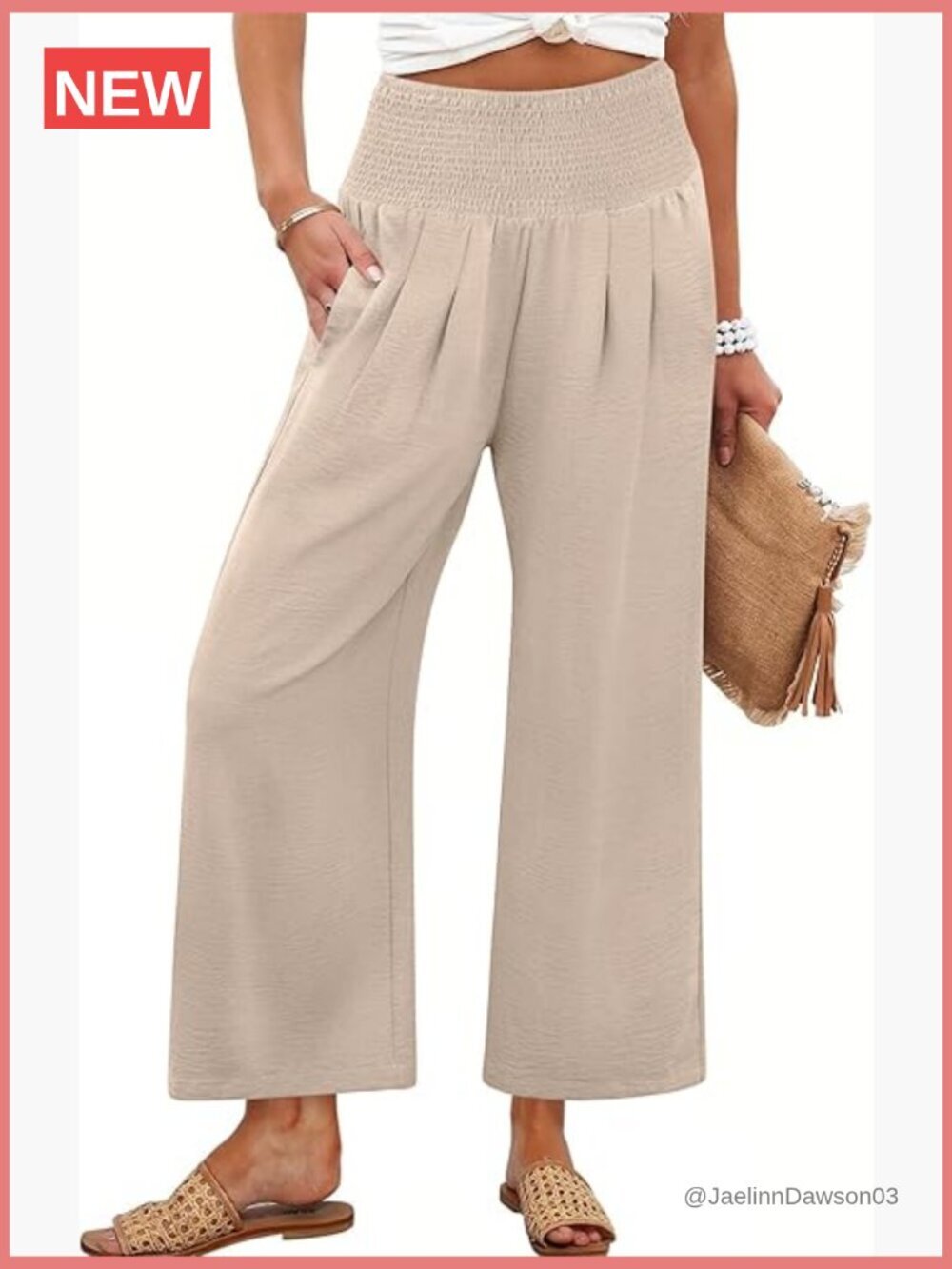 Womens Wide Leg Palazzo Pants with Pockets High Waisted Casual Trousers